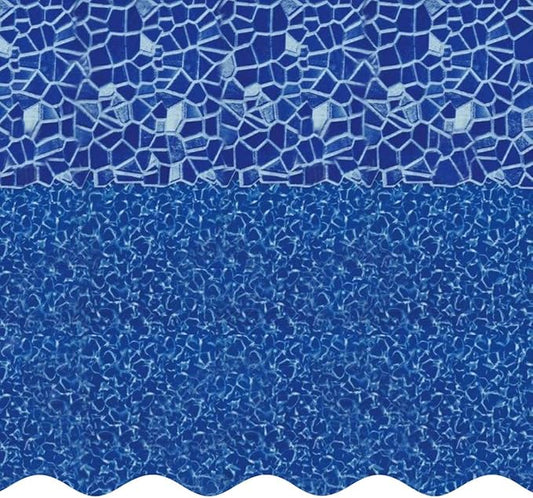 Smartline 24 ft Round Swimming Pool Liner | Cracked Glass | Overlap Style | 48-52 Inch Wall Height | 20 Gauge Heavy Duty Virgin Vinyl | Designed for Steel Sided Above Ground Pools