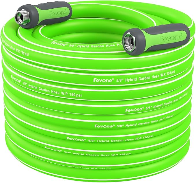Fevone 80 ft Kink Free Garden Hose with Swivel Handle, All Weather Flexible, Heavy-Duty & Durable, Leak-Free Connection