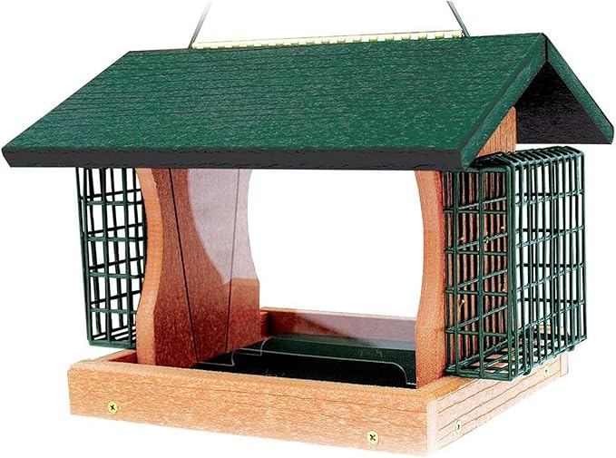 Woodlink Going Green Large Premier Bird Feeder With Suet Cages Model GGPRO2, Plastic, 13.5"L x 11.75"W x 10.5"H