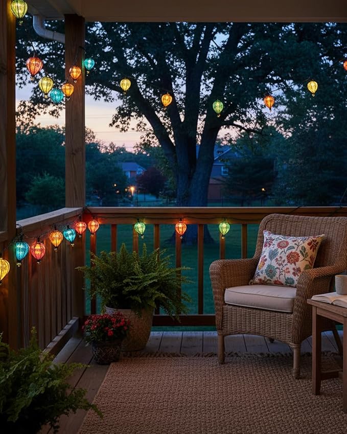 Multicolor Outdoor String Lights with 10 Bulbs, 11FT Connectable UL Listed Backyard Patio String Lights Hanging Indoor Outdoor for Patio Garden Gazebo Bistro Party Wedding (2 PCS)