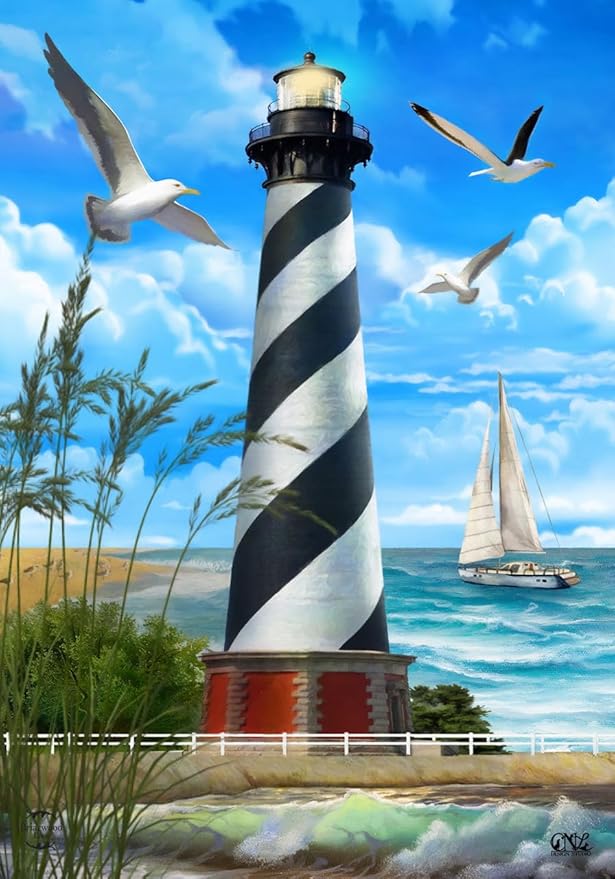 Hatteras Lighthouse Summer Garden Flag Nautical Sailboat 12.5" x 18" Briarwood Lane