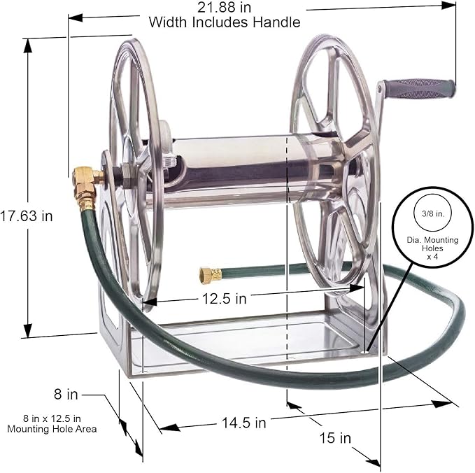 Liberty Garden Products 709-S2 Hose Reel, Stainless Steel
