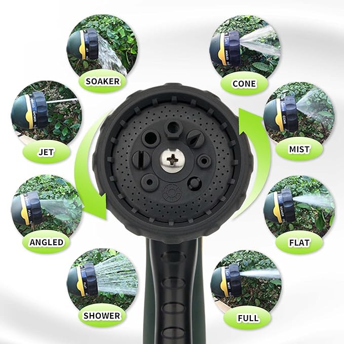 NGreen Stainless Steel Garden Hose - Flexible Metal Water Hose with Nozzle, Puncture, Rust Proof and Corrosion Resistant, Never Kink and High Pressure, Collapsible and Easy to Store (75FT)
