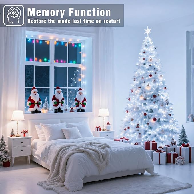 165FT 500 LED Christmas Lights, Plug in Christmas String Lights Indoor with Waterproof, 8 Modes Twinkle Fairy Lights for Bedroom Wedding Tree Holiday Decorations, White