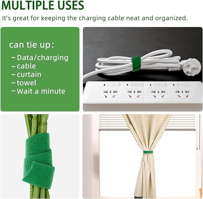 Green Plant Tape for Climbing Plants - Strong-Grip Reusable Garden Tape & Adjustable Plant Supports Ties for Outdoor Plants Growth (32.8 ft x 0.6 inch)