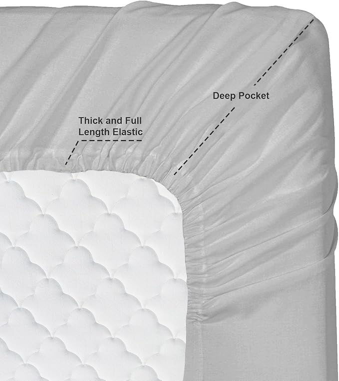Clara Clark Bed Sheets, Premier 1800 Series 4 Piece Bed Sheet Set, Deep Pocket, Wrinkle, Fade, Stain Resistant, Luxury Soft Bedding Sheets & Pillowcases, Full, Silver Gray