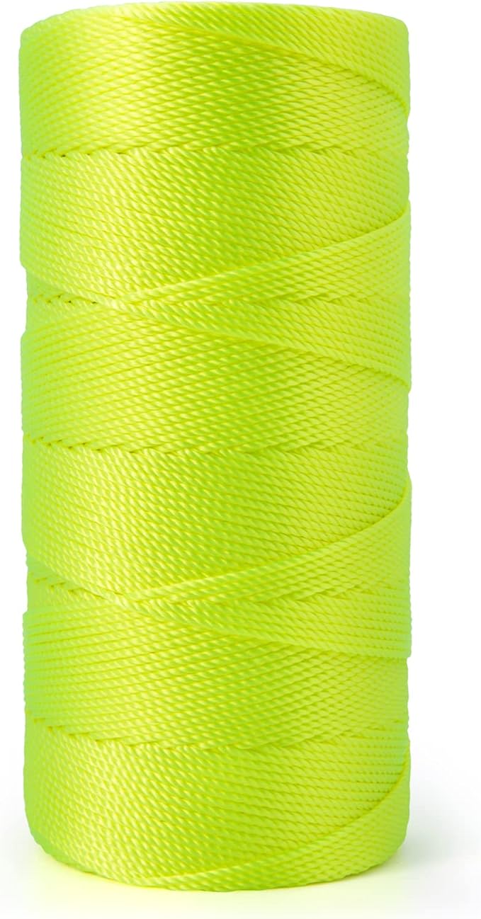 HONGDA Twisted Nylon String, #18 x 1080FT Mason Line String, Nylon Twine for Masonry Job, Trot Line, Decoy Line, Net Making and Mending, Workshop, Crafts, Gardening