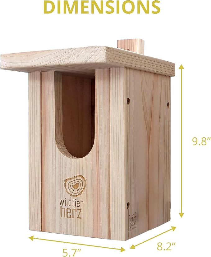 Wildlife Heart I Bird Nestheline Deals Made of Solid Wood - Screwed, Nesting Boxes for Birds, Nesting Box red throats, Bird House Incubator for Birds, birded Box Weatherproof