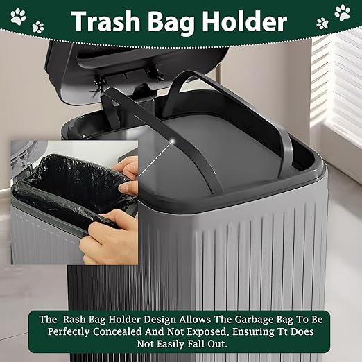 Dog Poop Trash Can Outside, 5L/1.3 Gal Pet Poop Bucket with Lid, Foot Pedal, Dog Waste Container with 40 Bags, Lid Soft Close for Pet, Grey