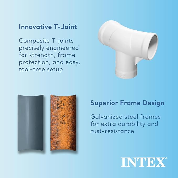 INTEX 12 x 2.5 Foot Metal Frame Above Ground Swimming Pool, Type A Filter, Protective Cover, and Complete Maintenance Kit with Vacuum Skimmer and Pole