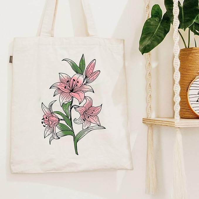 OLYCRAFT 2pcs Silk Screen Printing Stencils Lily Flower Silkscreen Stencil Self-Adhesive Reusable Floral Paint Stencil Mesh Transfers for Printing on Wood Fabric T-Shirts DIY Decoration - 8.5x11 Inch