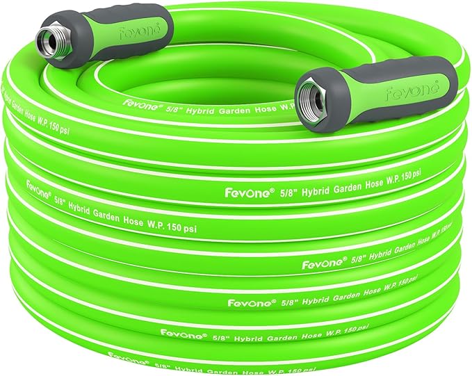 Fevone 55 ft Kink Free Garden Hose with Swivel Handle, All Weather Flexible, Heavy-Duty & Durable, Leak-Free Connection