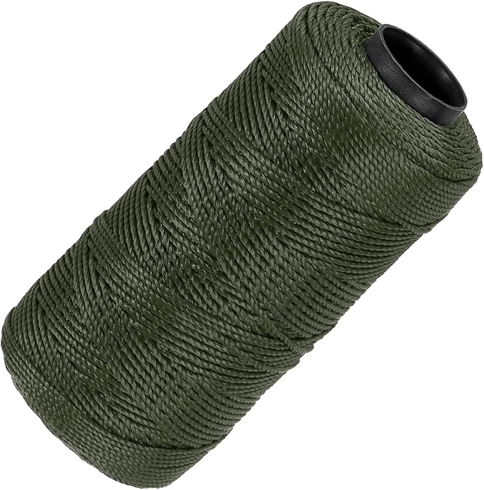MECCANIXITY Nylon String 3 Strands Twisted Mason Line 1.5mm x 218 Yards Nylon Twine String for DIY Projects, Home Improvement, Gardening, Gift Wrapping, Christmas Party Supplies, Grey Green
