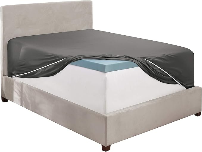 Clara Clark Fitted Sheet, Extra Deep Pocket Fits Deep Mattress, Luxury Soft Fitted Sheet Only, Full - Extra Deep Charcoal Gray