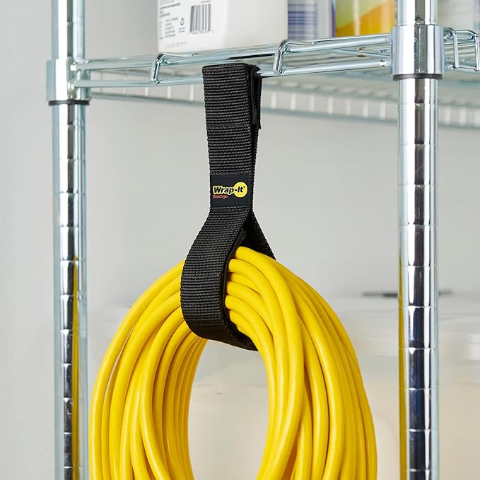 Twin-Straps by Wrap-It Storage - 16" (6-Pack) - Hook and Loop Hanging Cable Wrap for Multi-Purpose Cord and Hose Storage