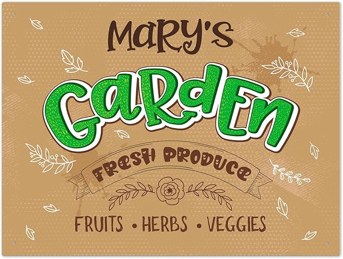 Custom Garden Signs, Personalized Sign for Garden, for Mother's Day, Mom, Or Girlfriend Sign, 18x24 Inches, Rust Free .063 Aluminum, Fade Resistant, Made in USA by Sigo Signs