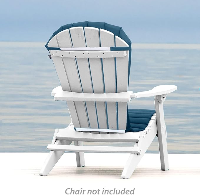 JCA Outdoor All-Weather Patio Chair seat Cushion, Quick Drying Olefin Fabric - Adirondack Chair Cushion for Your Chair-Chair not Included (Sailor Blue)