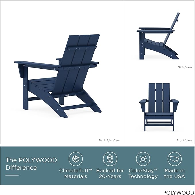 POLYWOOD Modern Adirondack Chair (Navy)