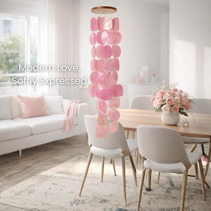 Solange & Frances Capiz Shell Wind Chime - Elegant Wind Chimes for Outside and Outdoor Decor. Ideal Front Porch Decor, Patio Decor. Thoughtful Gifts for Women, Valentines Day Gifts and Gift for Men