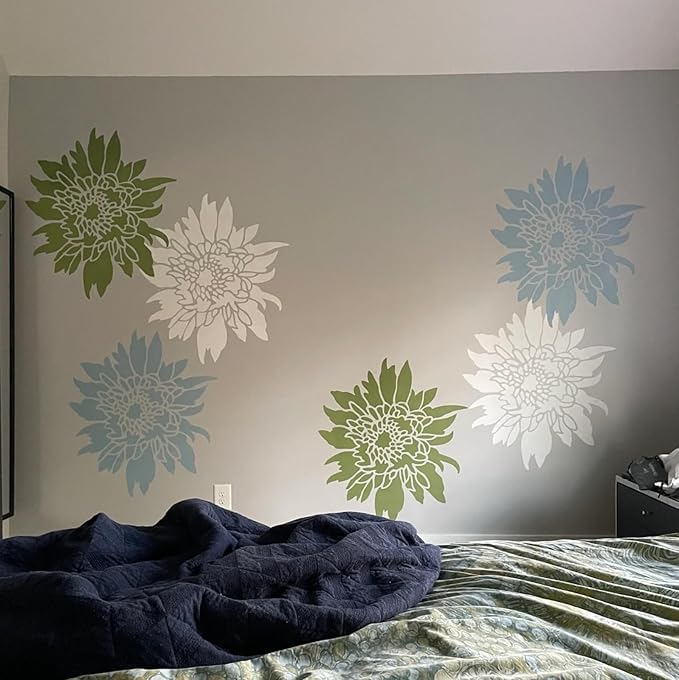 Large Flower Stencils for Wood Fence Floral Stencil Flower Stencils for Painting on Wood Fence Walls Furniture Fabrics Decor