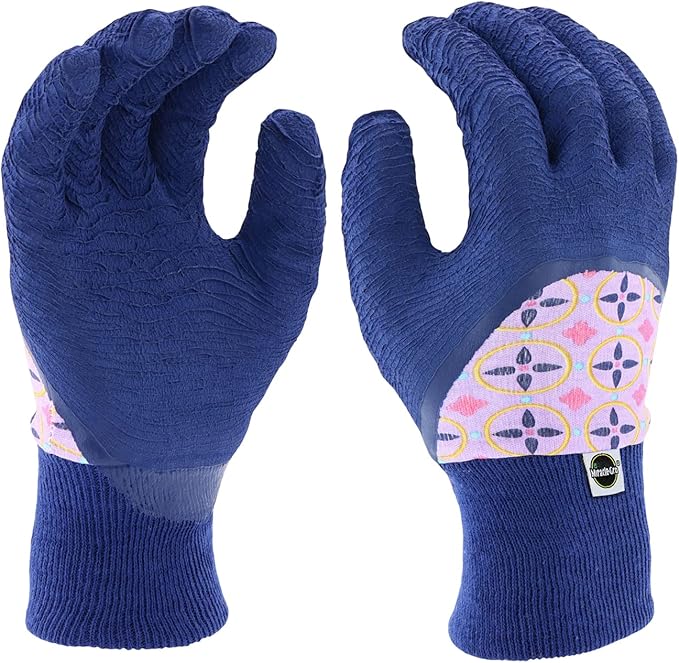 Miracle-Gro Women's Latex Dipped Jersey Gardening Work Gloves, Superior Grip, Water Resistant
