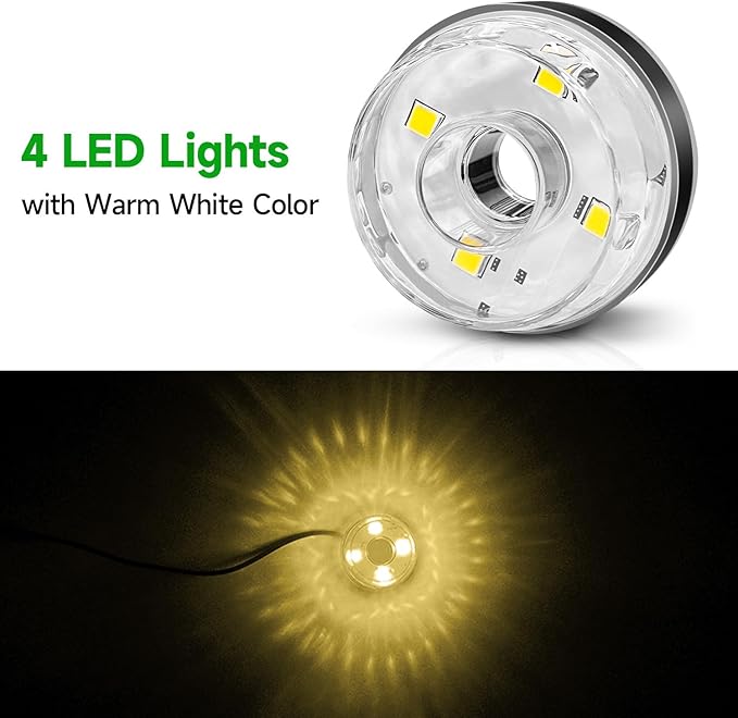 15W 800L/H Submersible Pond Fountain Pump with LED Lights, Ultra Quiet Water Pump, Pond Fountain Pumps for Small Pond, Garden, Aquarium, Fish Tank, Indoor Outdoor Fountain 3 Type Nozzle (Warm)