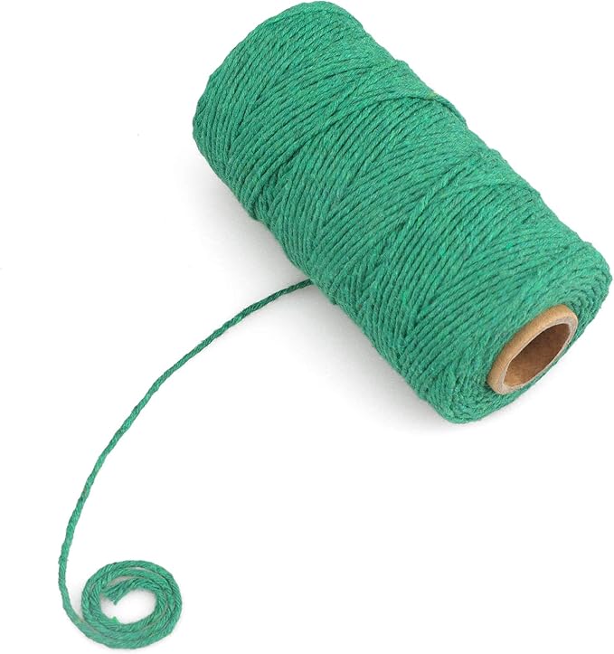 jijAcraft Green Twine String, 328 Feet St. Patrick's Day Bakers Twine String, 2MM Heavy Duty Packing String for St. Patrick's Day DIY Crafts Decoration, Gift Wrapping, Present Craft Wrapping
