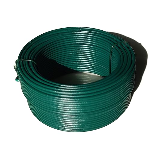 12 AWG (2mm) Plastic Coated Garden Wire 110 Feet Twist Tie Wire for Training Vines Roses and Other Climbing Plants