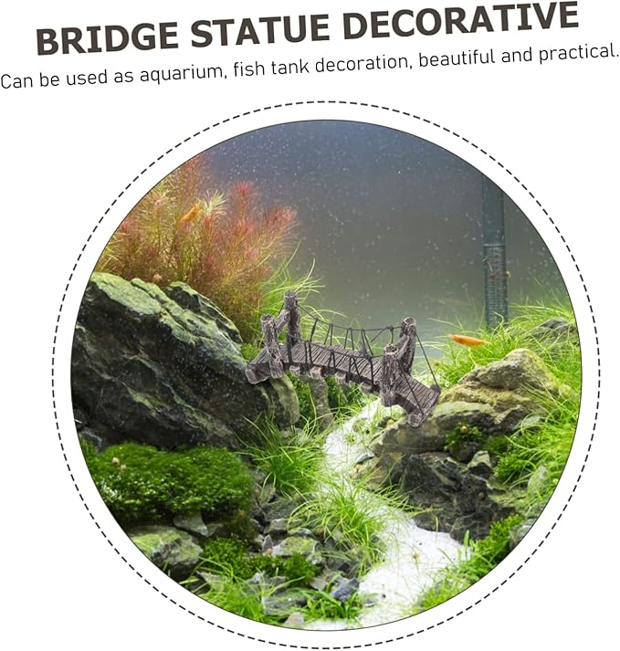 LIFKOME Miniature Resin Garden Bridge Decoration 6.10In DIY Landscaping Outdoor Bonsai Bridge Model Figurine for Patio Lawn Home