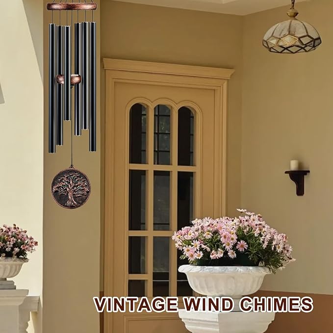 Wind Chimes for Outside, Vintage Tree of Life Deep Tone Wind Chime Outdoor Clearance, Memorial/Festivals/Birthday Gift for Mom Dad Women Grandma, Garden Porch Patio Decor (34" Tree of Life)