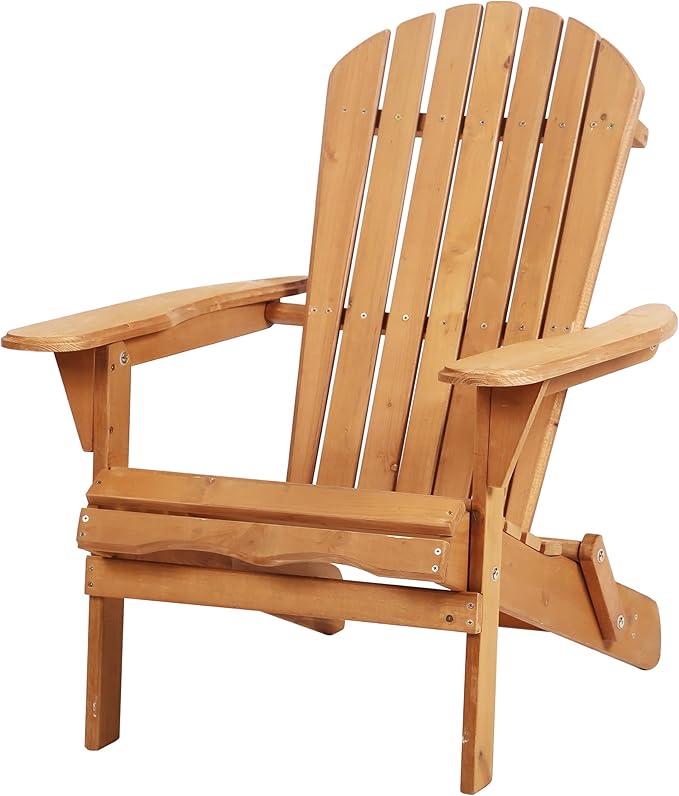 PayLessHere Adirondack Chairs, Weather Resistant Patio Chairs with Pinewood Wooden Textured for Patio Lawn Garden Backyard Deck Pool Beach Fire Pit