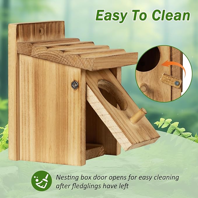 Small Bird House for Hummingbirds,Bird Houses for Outside,Humming Bird Houses for Outside,Outdoor Bird Box,Birdhouse,Bluebird House,Wooden Birdhouse with perches