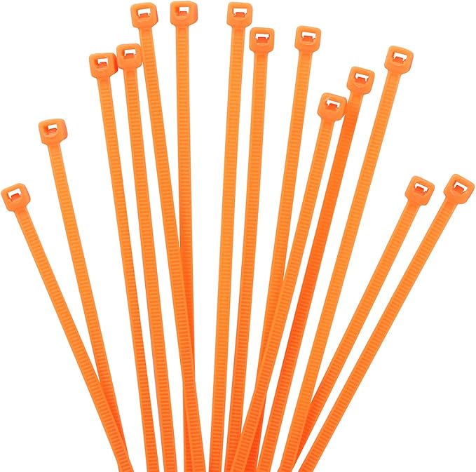 XINGO 1000 PCS 6 inch Cable Zip Ties, 18lb Strength, Small Tie Wraps Self-Locking Nylon Zip Ties for Indoor and Outdoor Use (Orange)