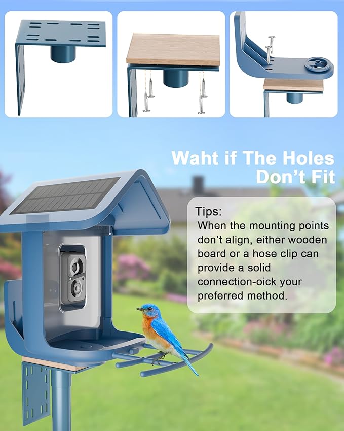 Bird Feeder Pole Stand – 74.5 Inch Height Feeding Station with 1-Inch Dia Heavy Duty for Hanging Feeders, Bird House Pole Mount Kit for Outdoor, Slip-Fit Connection, Blue