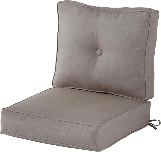 Outdoor 2-Piece Sunbrella Premium Deep Seat Cushion Set, Cast Ash
