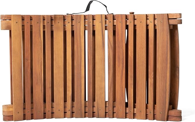 Christopher Knight Home Viola Outdoor Chaise Lounge Chair, Patio Acacia Wood Chaise Lounge Outdoor, Foldable Single Lounge Sofa, Poolside Beach Yard Seating, Curved and Slatted Design, Brown
