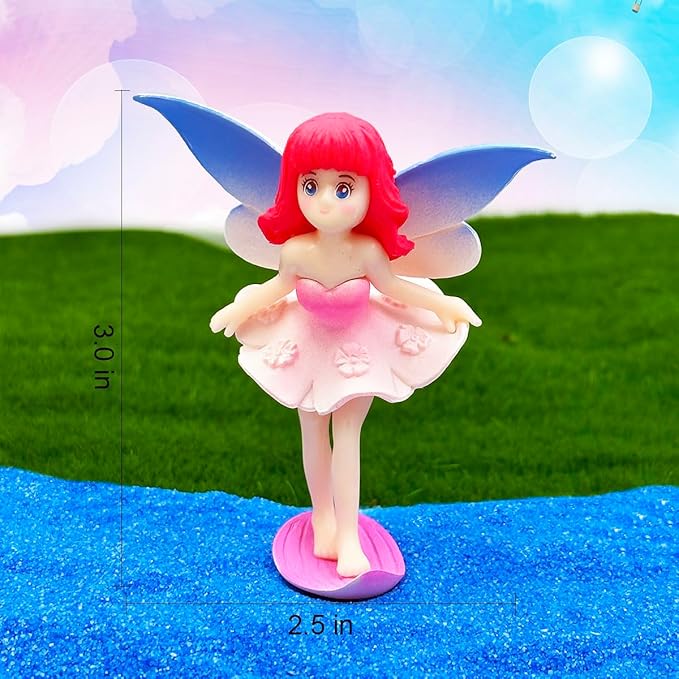 Suartus Miniature Fairy Figurines - 4Pcs Small Flower Fairies Ornaments Resin Mini Fairy Figurines Tiny Elf for DIY Fairy Garden Flower Pot Bonsai Micro Landscapes Craft Decoration Accessories