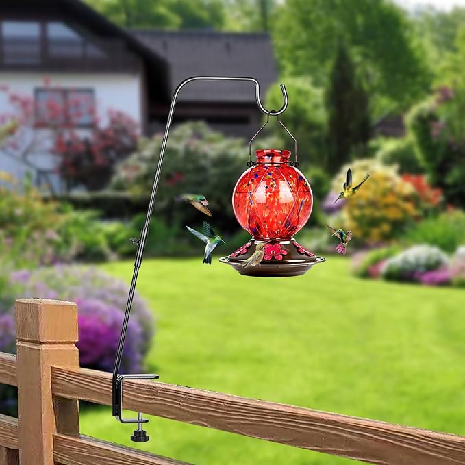 BOLITE Deck Hook, 28 Inch Bird Feeder Hanger for Hummingbird Feeders, Planters, Lanterns, Wind Chimes, Holiday Decorations and More, Heavy Duty, Birthday Gifts for Women Men, Gifts for Mom Dad
