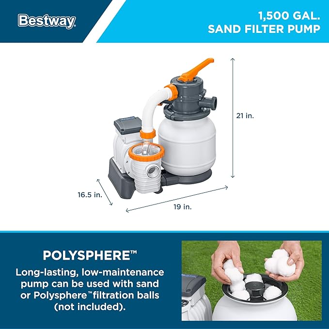 Bestway Hydrium 18' x 52" Above Ground Pool, Round Steel Side Wall Frame Outdoor Swimming Pool Set with Sand Filter Pump, Ladder & Accessories