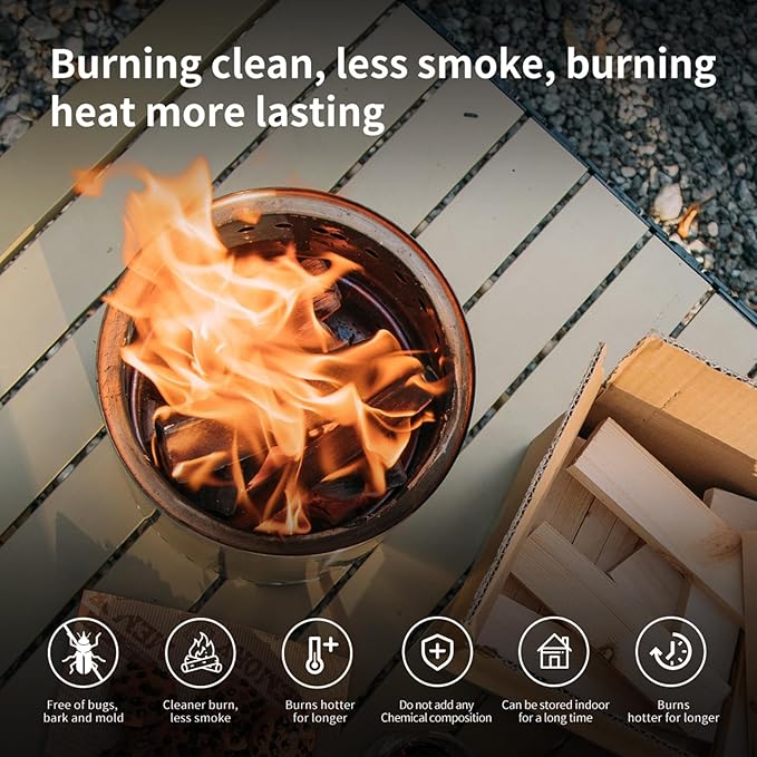 Mini Firewood 5'' Lengths Barkless Pine Kiln Dried Firewood Great Fire Pit Accessories Prefect for Solo Stove Mesa XL, Tabletop Fire Pit,Mesa Fire Sticks Wood,8Lbs