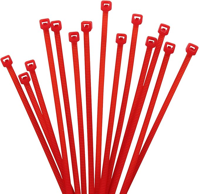 XINGO 1000 PCS 4 inch Red Zip Ties, 18lb Strength, Small Tie Wraps Self-Locking Nylon Zip Ties for Indoor and Outdoor Use