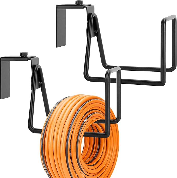 Adnee 2 Pack Garden Hose Holder - Heavy Duty Wall Mount Hose Hanger - Adjustable Hose Reel Hose Hooks for Water Hose Storage and Extension Cords