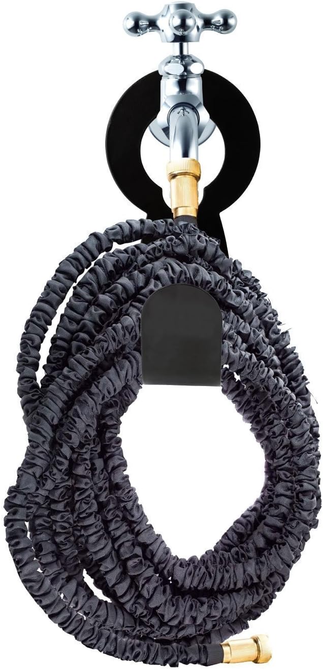 chic style Garden Hose Holder Hook, Pack 2 Metal Hose Hangers for 50ft 25ft Expandable Hose