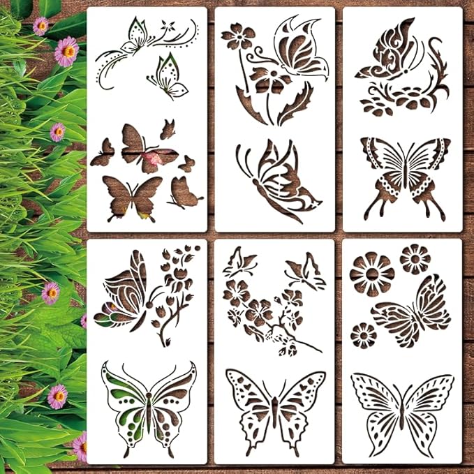 Garden Fence Large Flower Stencils - Reusable Floral Stencil DIY Decoration for Painting on Wood Walls Pattern, Jumbo Sunflower Yard Spray Paint Big Crafts Floor Stencils (CP-5)