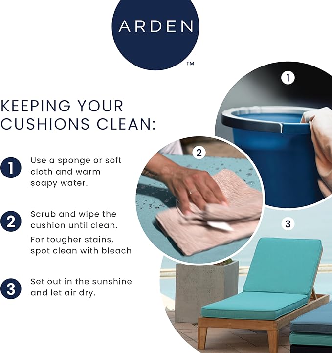 Arden earthFIBER Outdoor Deep Seat Cushion Set, 24 x 24, Rain-Proof, Fade Resistant, Deep Seat Bottom and Back Cushion for Chair, Sofa Sandbar Taupe Texture