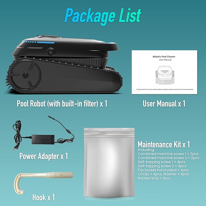 AIRROBO Cordless Robotic Pool Cleaner for Inground & Above Ground Pools, Smart Zigzag Navigation, Floor, Wall & Waterline Cleaning, 5000 GPH
