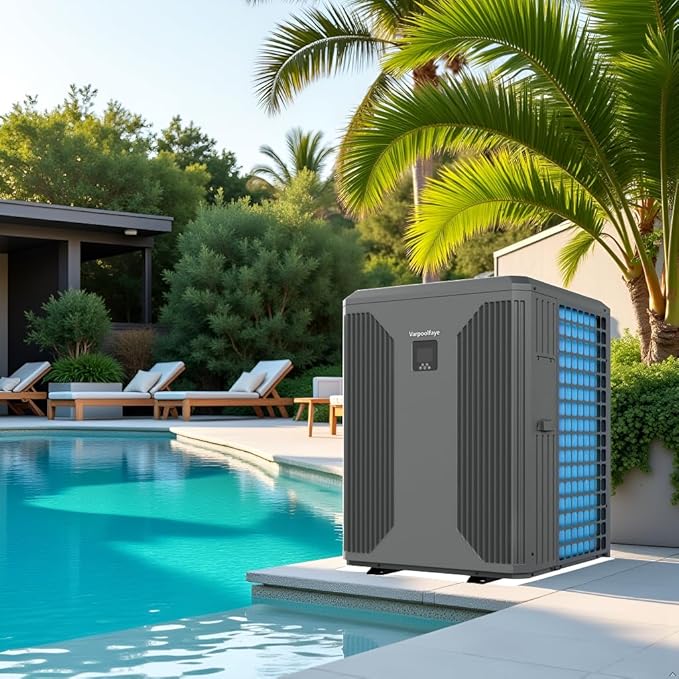 140,000 BTU Inverter Electric Pool Heater for Inground Pool Swimming Pool Heat Pump Up to 42,000 Gallons Heating Cooling WiFi Control 220v