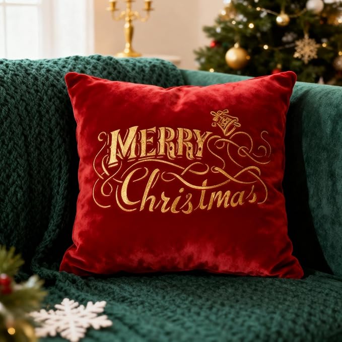 TIAMECH A4 Reusable Merry Christmas Stencil for Painting - Winter Holiday Words & Jingle Bell Layering Template, DIY Wall Art, Wood Furniture, Scrapbook & Crafts (8.3x11.7inch)