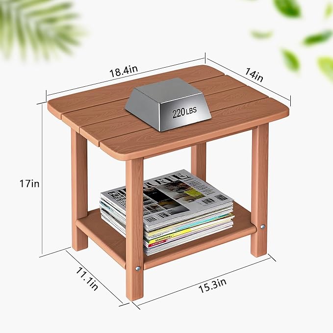 3-Piece Folding Adirondack Chair Set - 38" Extra Tall Back & Embossed Wood Grain, Oversized HDPE Patio Furniture with Side Table & Cup Holders, 380lb Heavy Duty, Cedar