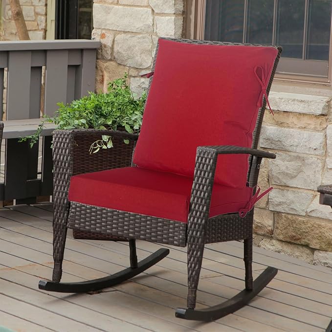 Goodgoods 20"x42" Outdoor Dining Chair Cushion Set of 1 Patio Furniture Cushion Resilient Foam Filling Water-Proof Stain-Resistant UV Resistant Weather Resistant Chairs Couch Sofa Upholstery Chili